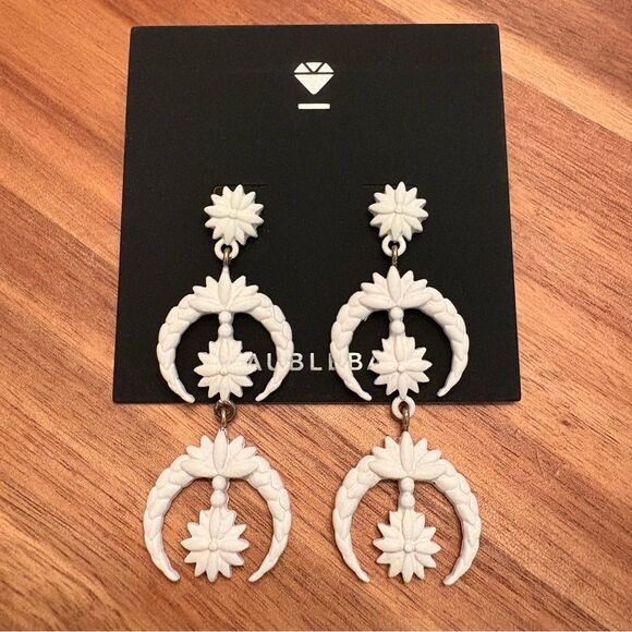 BaubleBar Jewelry - BaubleBar | Floral Crescent Drop Earrings | 2 1/2” Length